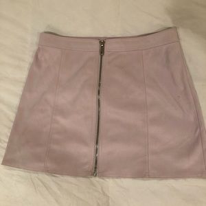 Blush pink zipper mini skirt